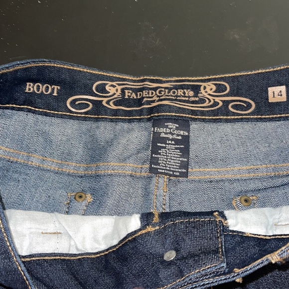 Faded Glory womens plus boot cut denim jeans Sz 14 average - Picture 3 of 6